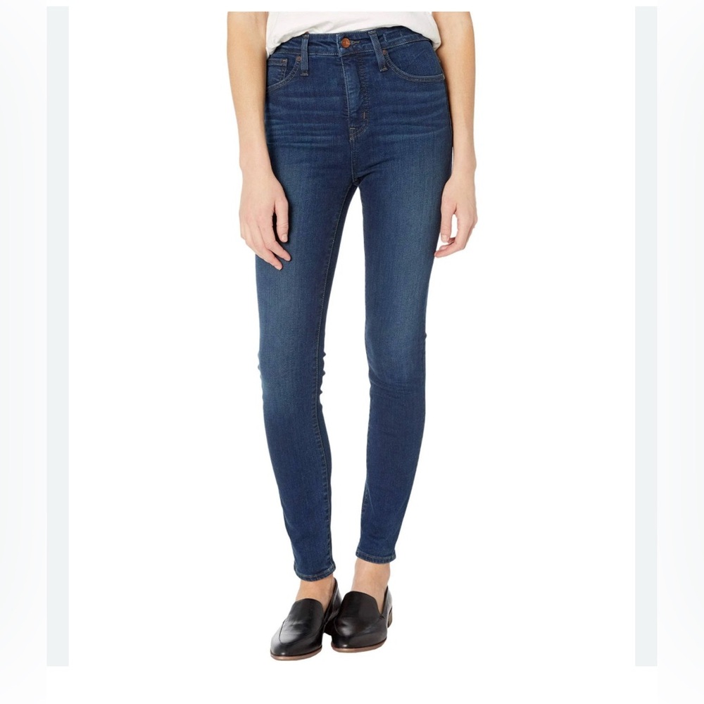 NWT $128 Madewell Women's Dark Blue Curve High Rise Skinny Jeans Size 29